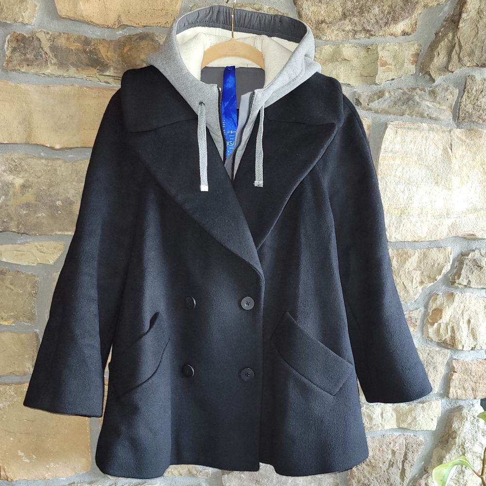 Kit & Ace Peacoat Hoodie Utility Jacket XS/S Black Gray